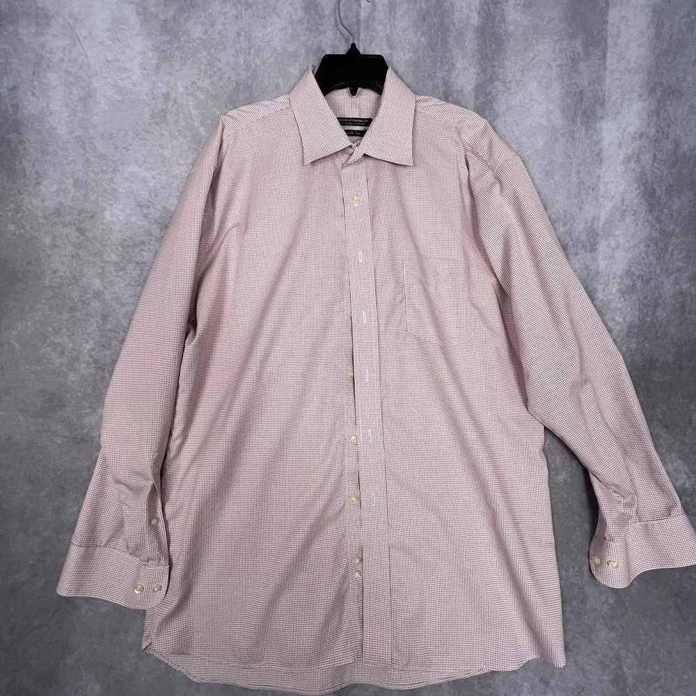 Forsyth of Canada Men's Plaid Wrinkle Free Long Sleeve Dress Shirt 17.5-35/35 - Picture 3 of 13